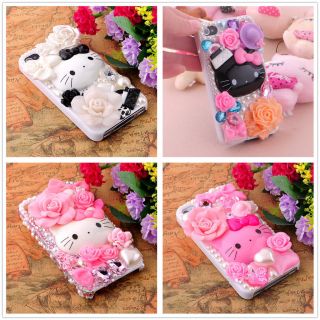 Hello Kitty Cat Bling DIY Deco Kit For Cell Phone iPhone 4 4S 5 Case