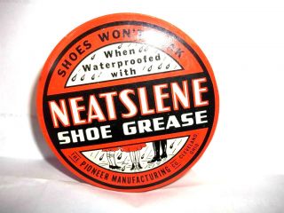 Neatslene Shoe Grease tin shoe polish Bickmore Company Cleveland Ohio