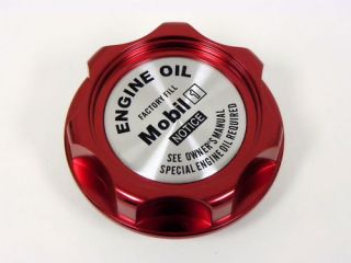 HONDA ACURA MOBIL 1 RED BILLET ALUMINUM ENGINE OIL CAP (Fits Civic)