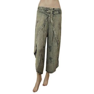 Grey Rayon Embroided Harem Pants Women Wear Gypsy Baggy Geine Jumpsuit