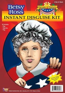 Adult Betsy Ross Kit American Flag Mop Hat Costume Wig