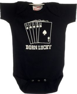 Black one piece for baby, Born Lucky Royal Flush, cute with attitude