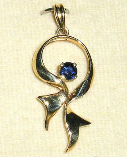 blue sapphire pendant in Vintage & Antique Jewelry