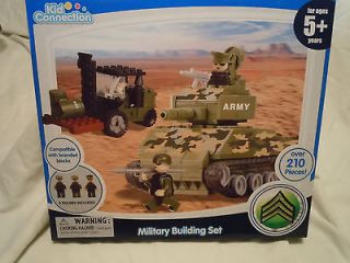 Kid Connection Military Building Block Set Camo Army Green Tank with