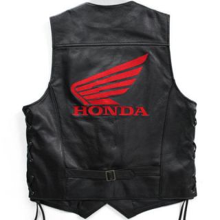 HONDA goldwing/shado w/VTX/TKR Riders Leather Vest   RED