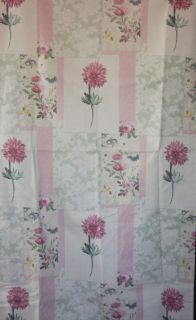 Saturday Knight PATCHWORK LACE Floral Roses Dahlias Shower Curtain NIP