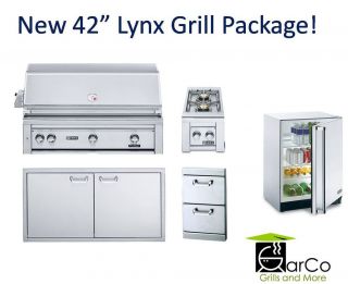 LYNX Grill L42PSR 2 PACKAGE (Grill, Door, Side Burner, Refrigerator)