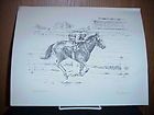 TONY OSWALD PEN AND INK PRINT FAST WORKOUT SIGNED