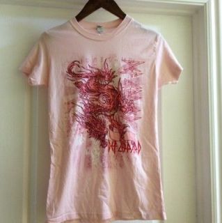 DEF LEPPARD Love Bites Pink Dragon T Shirt Medium