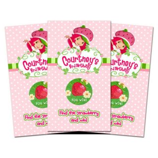 10 STRAWBERRY SHORTCAKE Personalized Party Favors SCRATCH OFF GAMES