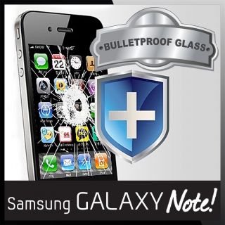 SAMSUNG Galaxy Note BULLETPROOF Tempered GLASS Screen Protector Color