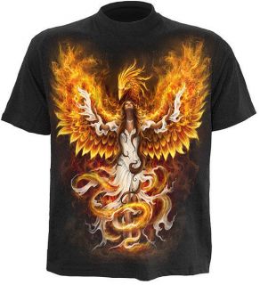 Direct Birth Of The Phoenix Rising Bird Black Short Sleeved Tshirt