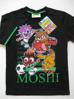 Boys official black Moshi Monsters t shirt top age 7 8 and 9 10 BNWT