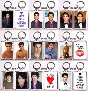 Darren Criss (Blaine) of Glee Keychain   9 Designs To Choose From!