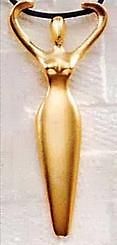 Egyptian Jewelry Nile River Goddess Pendant with 32 Black Silk Cord