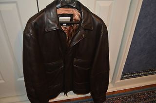 coldwater creek mens leather bomber style leather jacket in brown