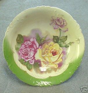 LARGE 10 1/2 HANDPAINTED BOWL GERMANY RS PRUSSIA TYPE