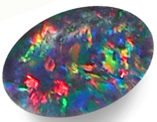 Calibrated Black Fire Opal Triplet Gem for Jewelry Pendant or Ring
