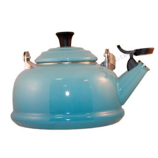 NEW Le Creuset Whistling Tea Kettle Carribean Blue Teapot Enameled