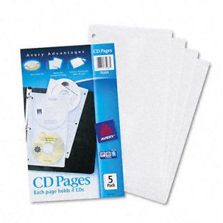 75263 Avery Two Sided CD Organizer Sheets for Three Ring Binder 5/Pk