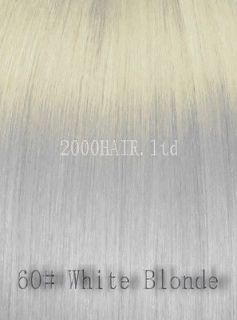 22 High Light streaks CLIP IN HAIR EXTENSIONS Grey white Blonde 60#