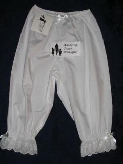 NWT Girls White Bloomers 3T EYELET Pantaloons Costume Alice Minnie