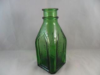 Green Glass Wheaton Bottle   Cathedral Brand   Chief Wahoo Electric