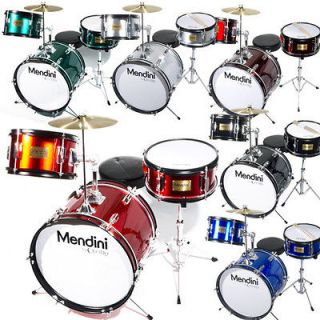 Mendini 16 Junior Kids Child Drum Set Kit ~Black Blue Green Red