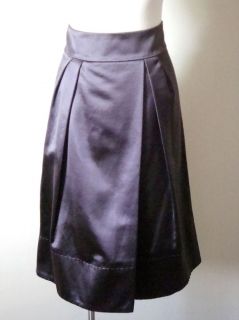 NWT $650 Ferragamo   Duchess Silk Satin Skirt in Porcini Mushroom, It