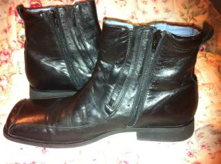 Robert Wayne Iglesias Black Zippered Ankle Boots Size 12 EUC