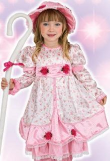 Girls Little Bo Peep Pink Dress Kids Halloween Costume