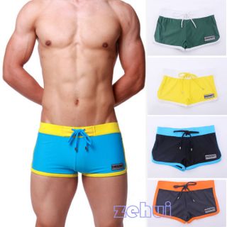 Fashion Swimming Trunks Boxer w/Front Tie Mens Pants Swimwear DESMIIT