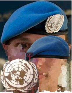 UN Cap Badge + Beret All Sizes ( United Nations Sky Light Blue