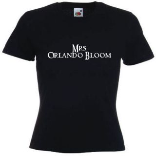 Mrs Orlando Bloom pirates wife Ladies t shirt BLACK