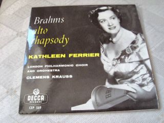 KATHLEEN FERRIER 7 ep record BRAHMS ALTO RHAPSODY london philharmonic