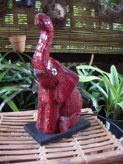 Mosaic ELEPHANT Table/Feature Lamp (red)