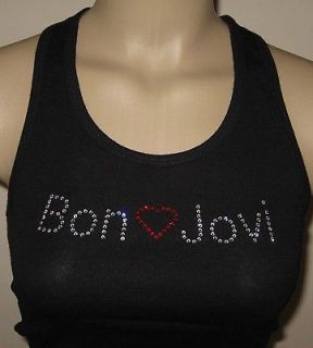 Bon Jovi concert shirt rhinestone racerback tank top