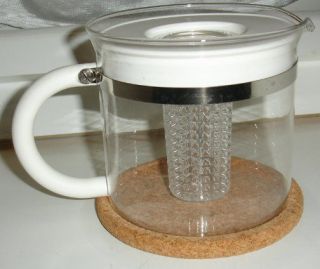 Bodum Glass Teapot Looseleaf Infuser Tea Kettle 4 cup Brewer w/Cork