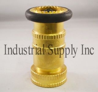 NPT Brass Fire Hose Nozzle w/Bumber Made in USA