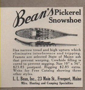 1959 Vintage Ad Beans Pickerel Snowshoe LL Bean Freeport,Maine