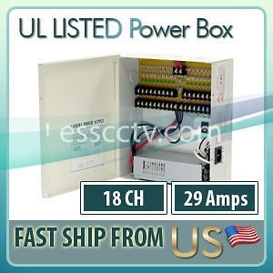 18CH 29 Amps POWER SUPPLY Distribution BOX for Security CAMERA UL LIST