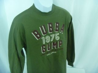 NWT Bubba Gump Shrimp Co 1975 Orlando Men M Long Sleeve Green T Tee