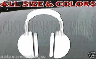 HEADPHONE decal music, rock, pop all size & colors FAST Shipping