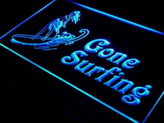 s090 b Gone surfing Surf Lady Wave Neon Light Sign