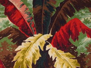 Jungle Rainforest meets Deco Miami Beach Vintage Barkcloth Fabric