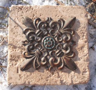 plastic fleur de lis distressed travertine tile mold