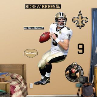 Drew Brees LIFE SIZE Fathead New Orleans Saints NFL Wall Decal $99.99