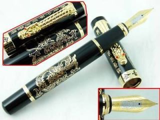 Vintage Fountain Pen Chinese Dragon Offspring Wooden Gift Box P11