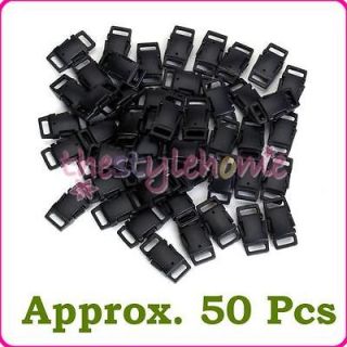 Buckles 3/8 Side Release buckles BLACK for paracord Survival Bracelets