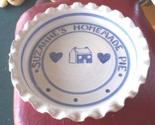 Reif Pottery Suzannes Homemade Pie Stoneware Pottery Blue & White